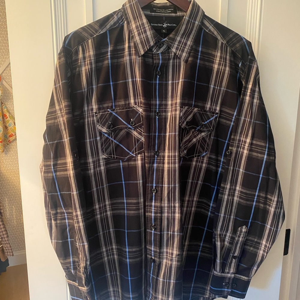 Plaid button down shirt